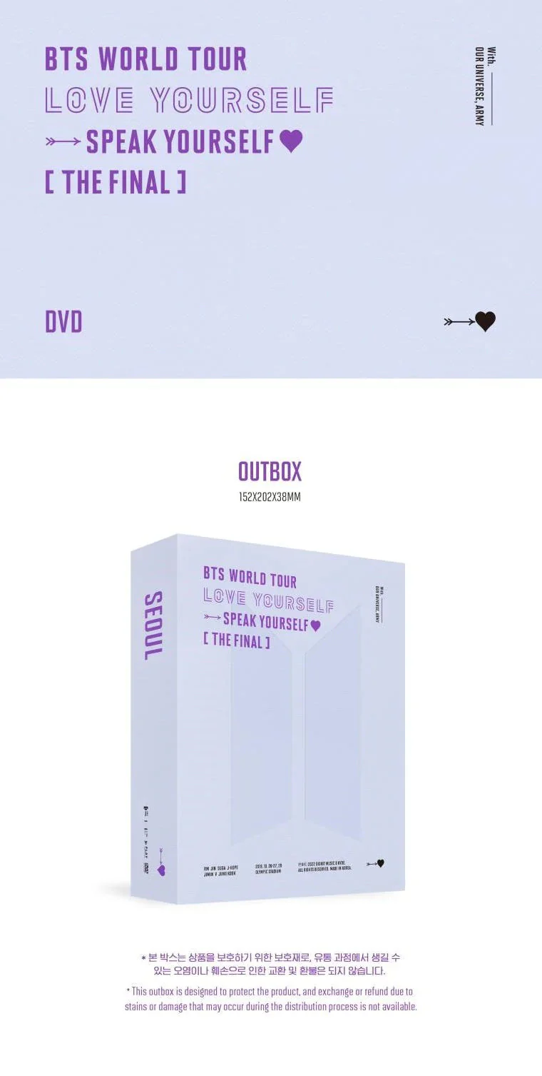 BTS - LOVE YOURSELF SPEAK YOURSELF THE FINAL (DVD) - Image 2