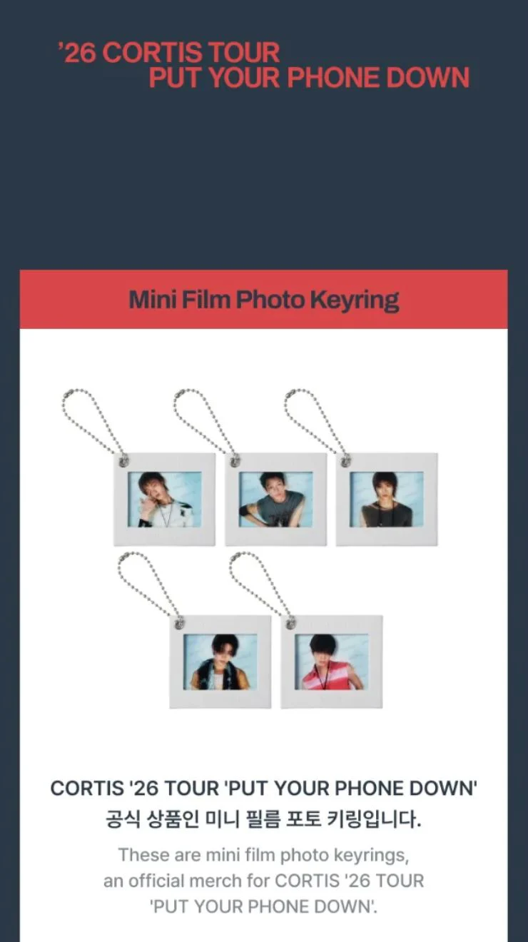 CORTIS - MINI FILM PHOTO KEYRING ('26 CORTIS TOUR : PUT YOUR PHONE DOWN MD) - Image 2