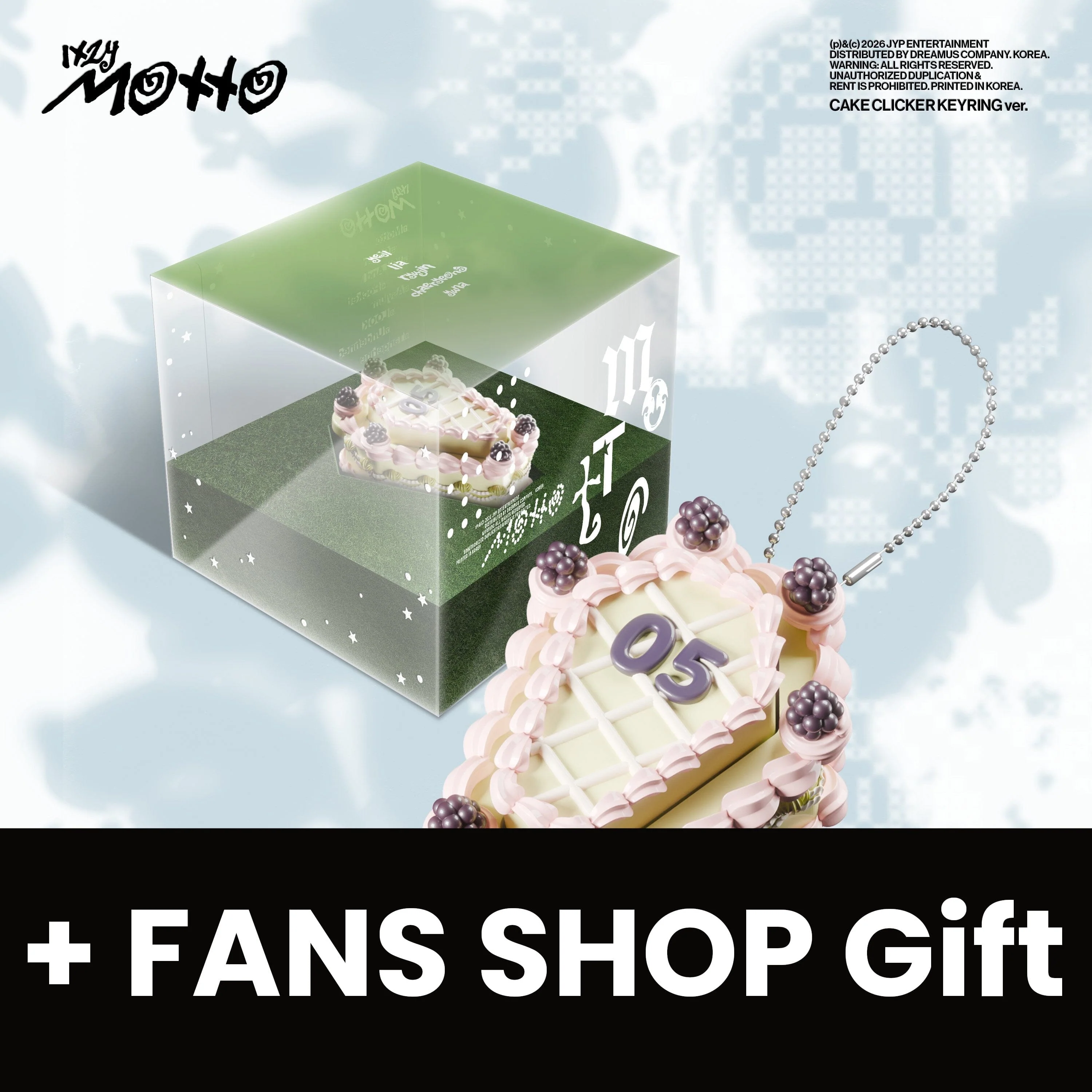 ITZY - MOTTO (CAKE CLICKER KEYRING VER.) + FANS SHOP Gift